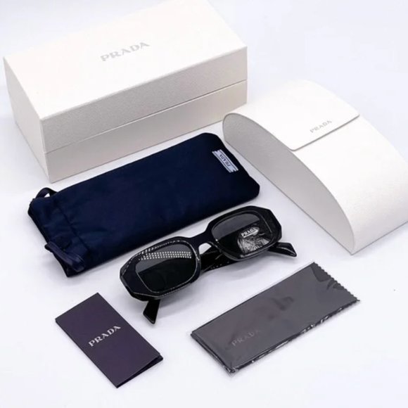 NEW PRADA BLACK SUNGLASSES UNISEX NEW COLLECTION - Picture 5 of 9